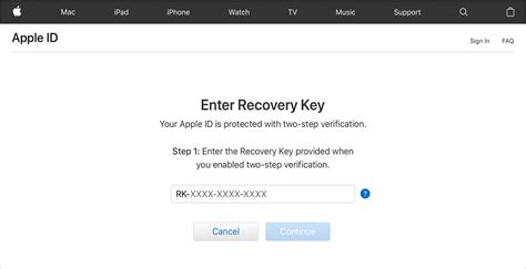 apple support recover password